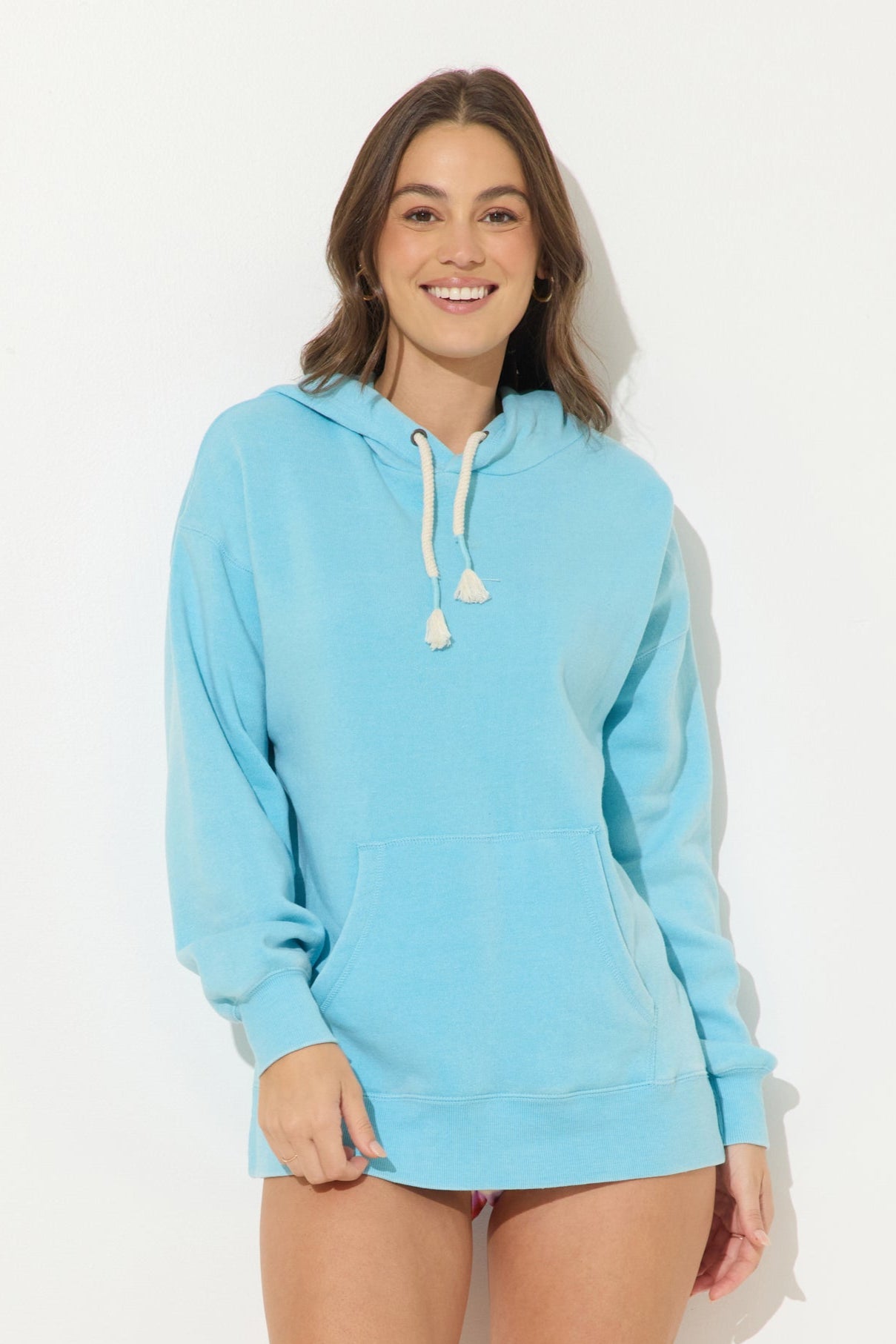 Burnout Fleece Hooded Sweatshirt - Bermuda Blue