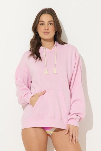 Burnout Fleece Hooded Sweatshirt - Palm Pink