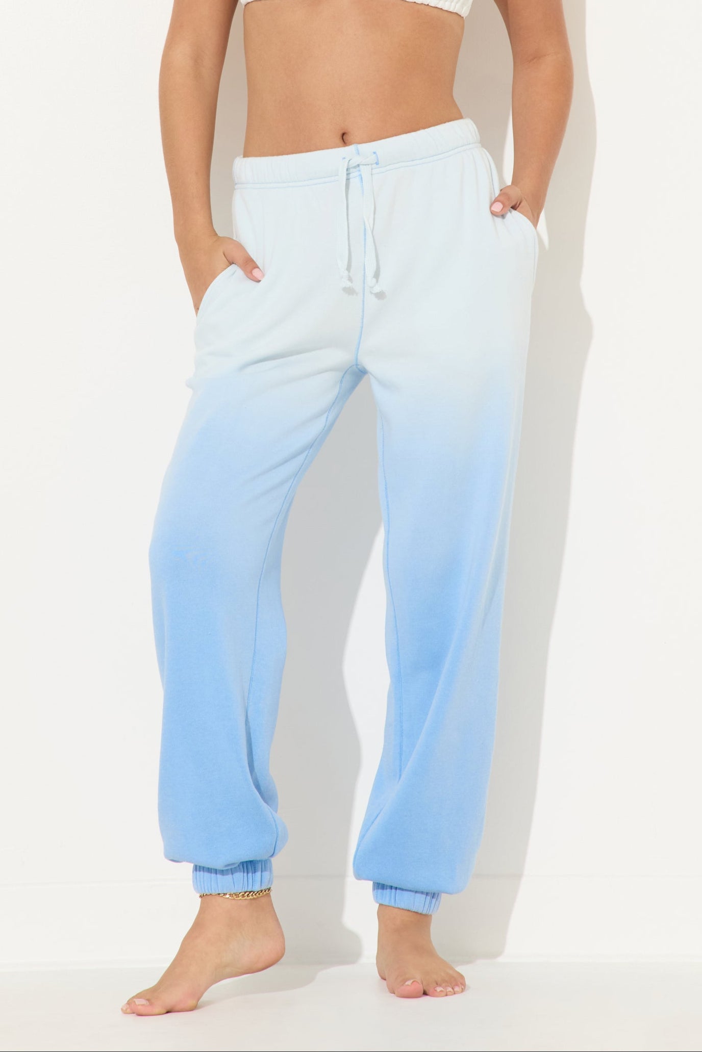 Light Blue Seabright Blue Tonal Dip Dye Jogger