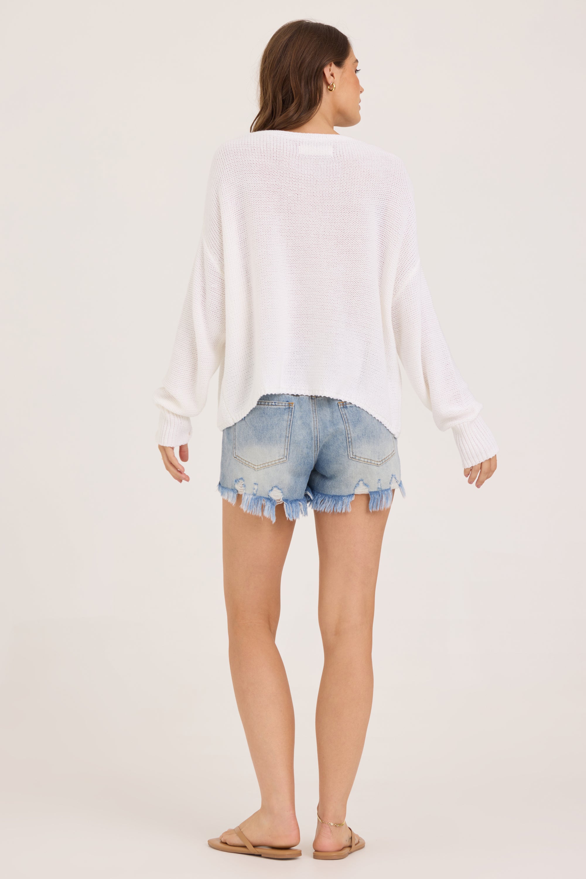 American Flag Graphic Sweater - White