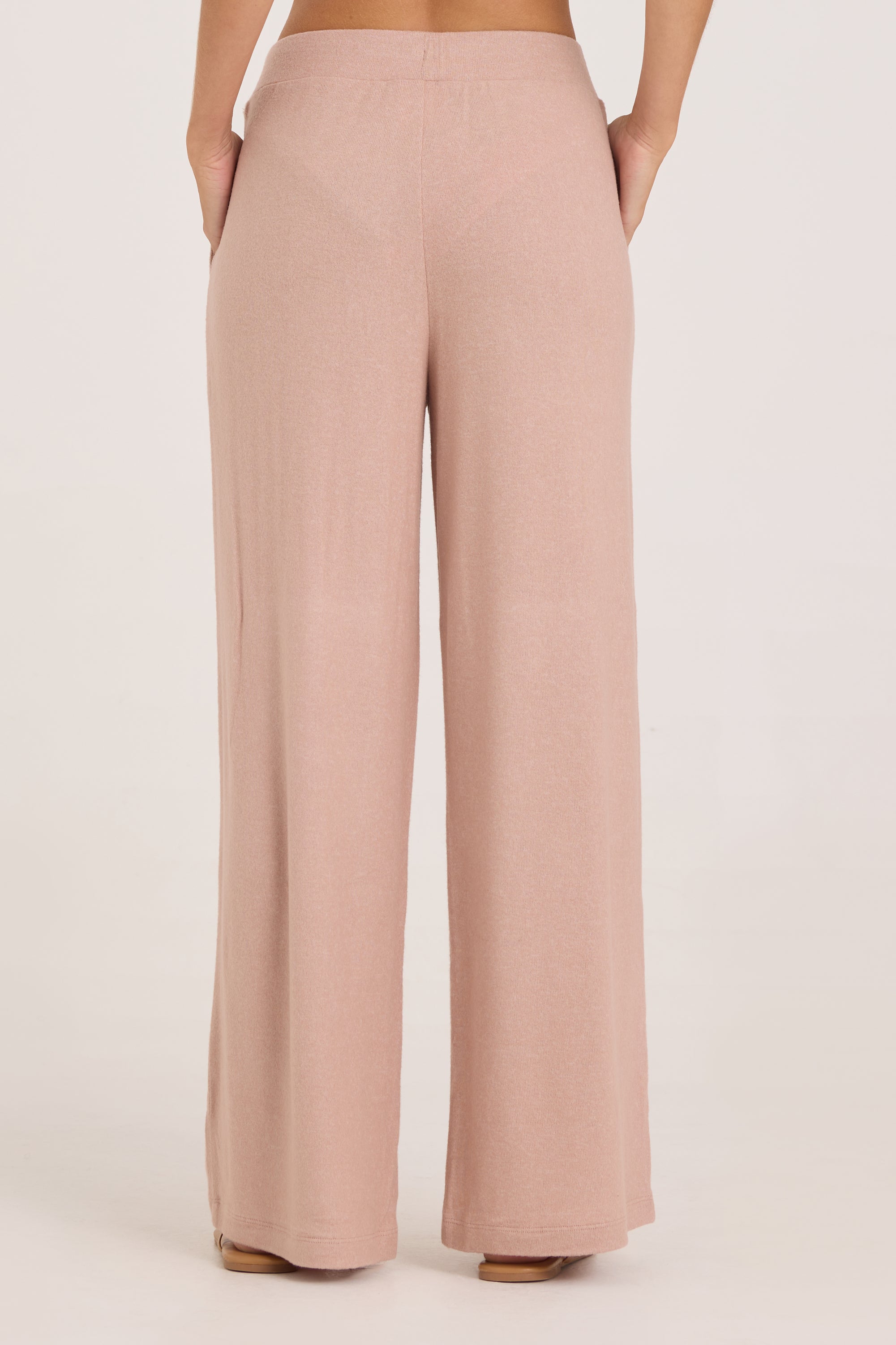 Solid Hacci Wide Leg Pant - Iced Coffee