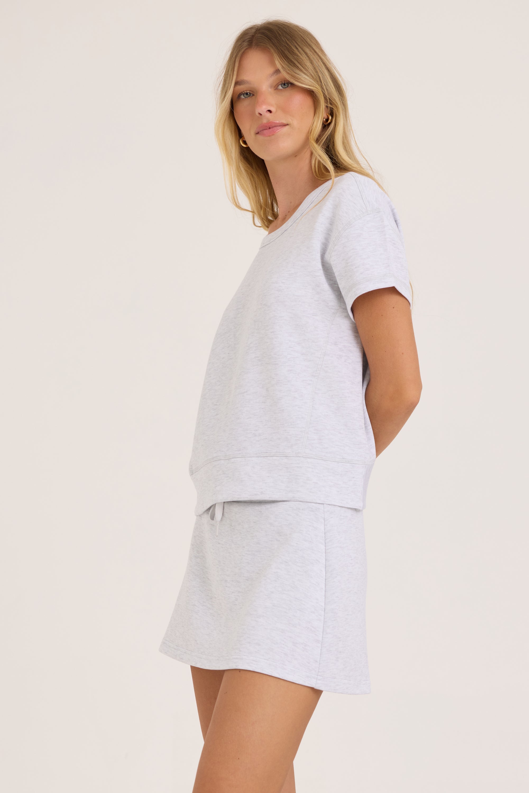 Spring Grey Cloud Fleece Skort