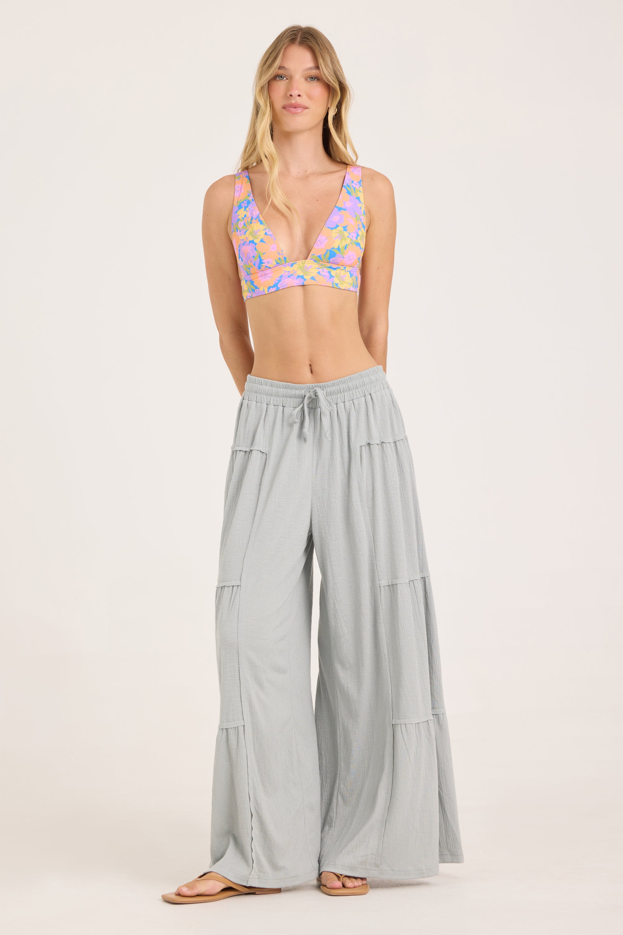 Textured Slub Knit Pant - Sage