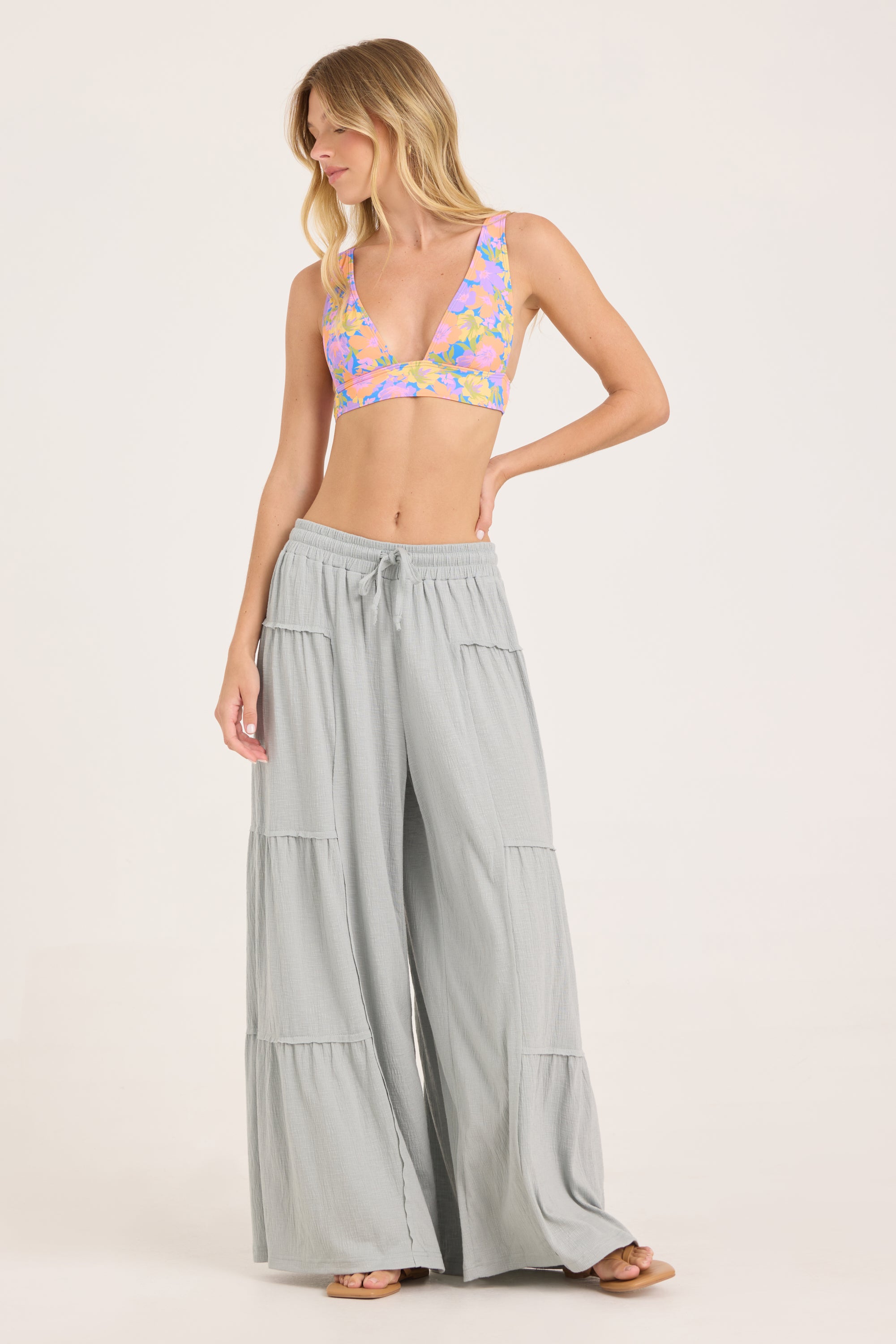 Textured Slub Knit Pant - Sage