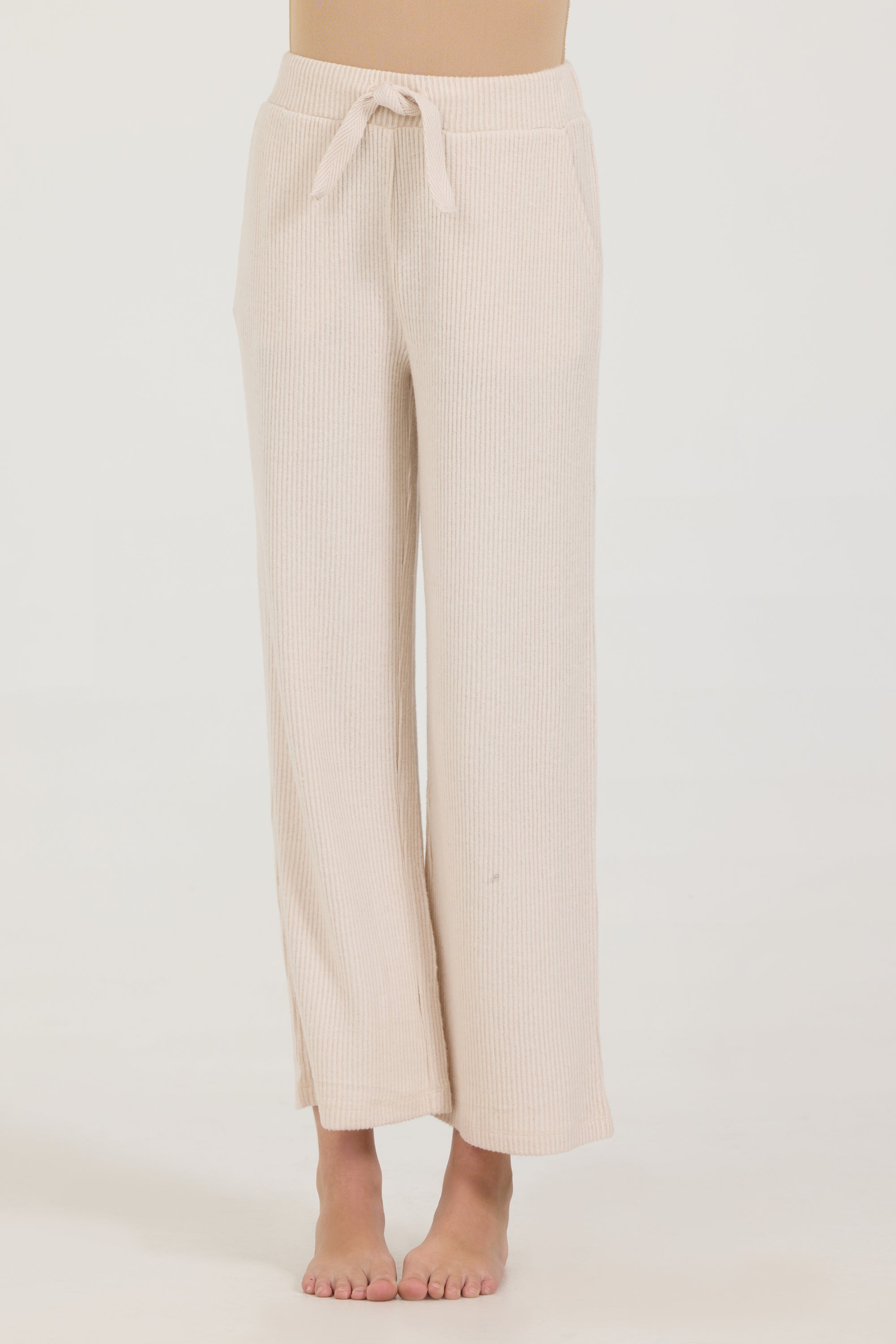 Kids Tan Rib Hacci Pants