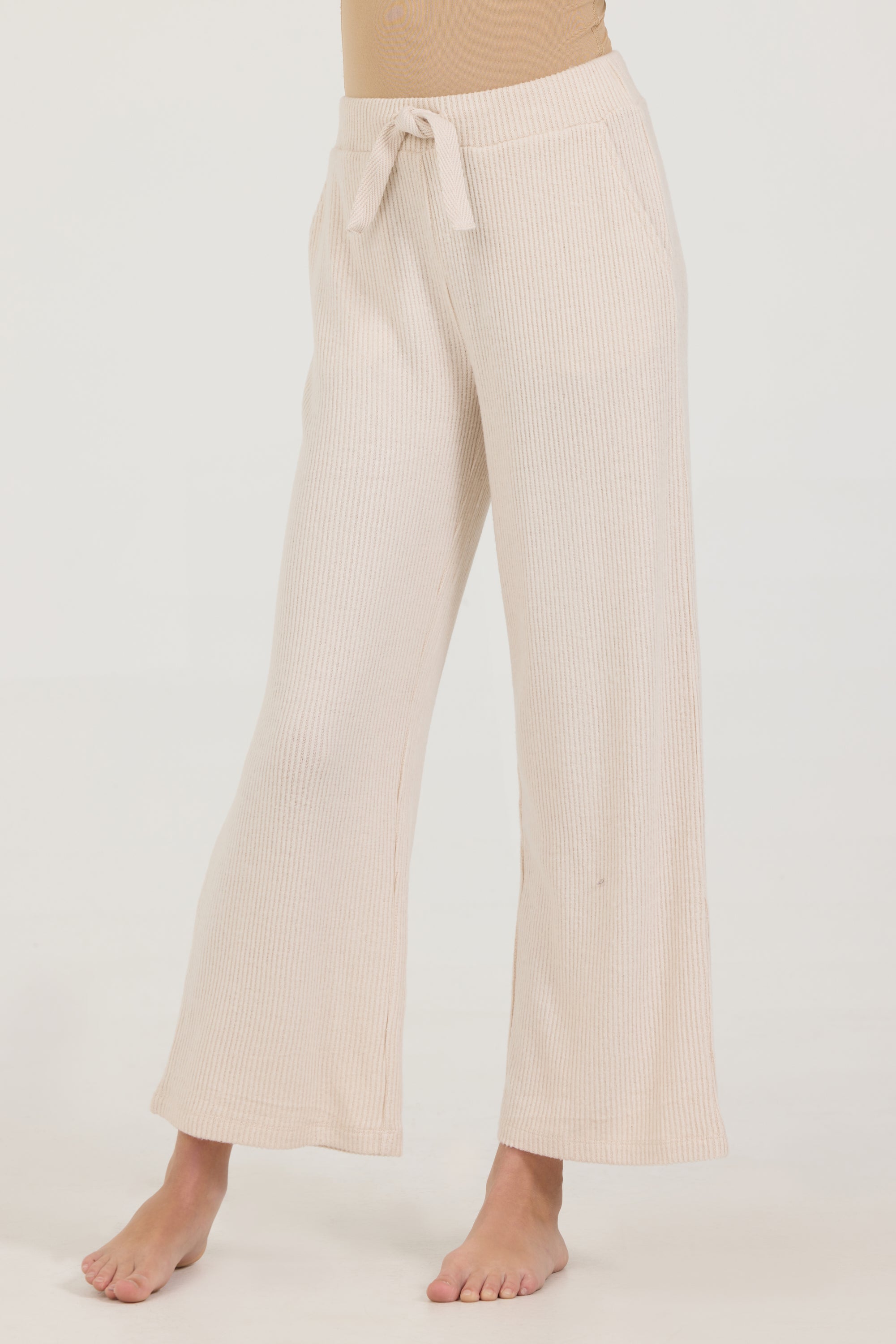 Kids Tan Rib Hacci Pants