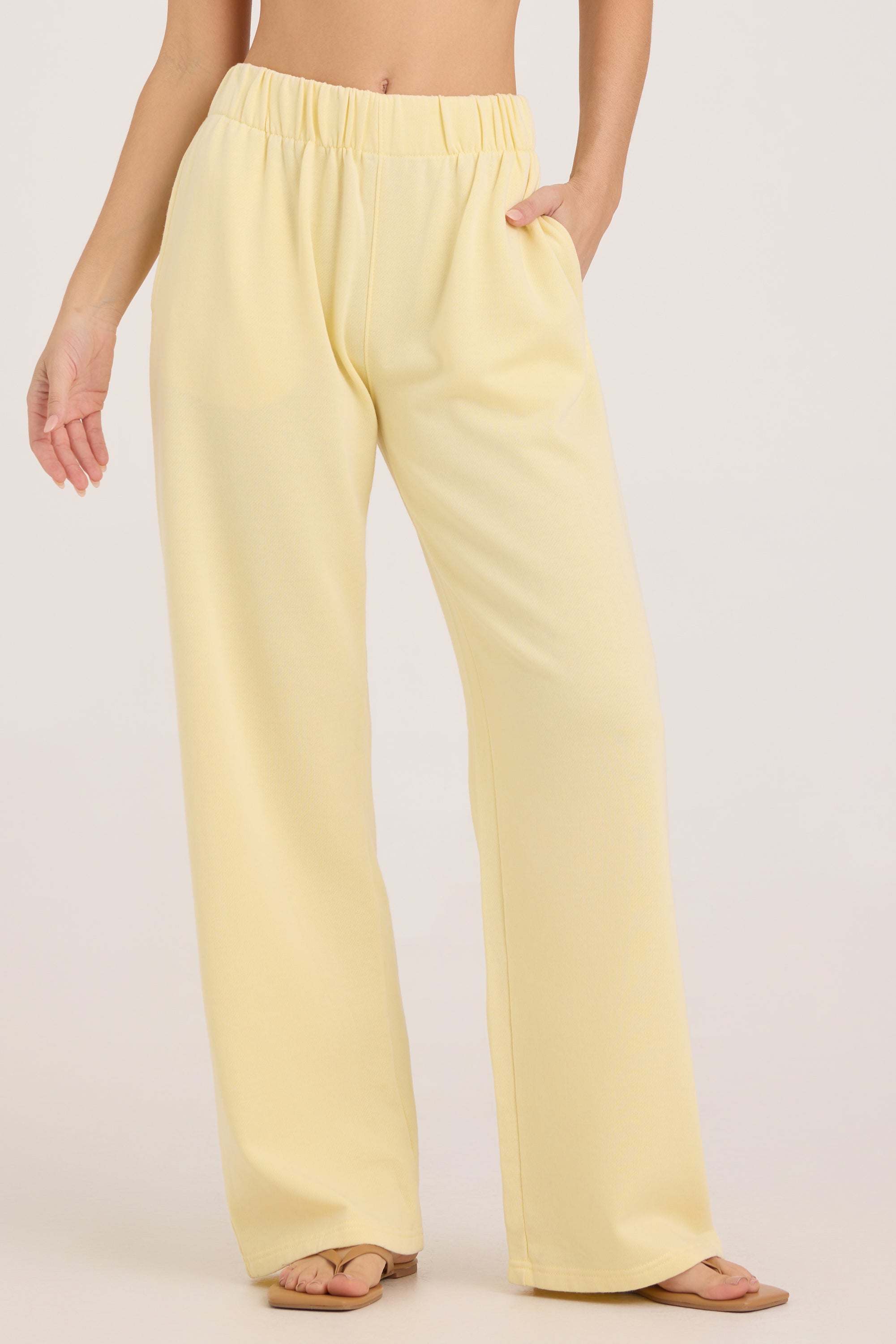 Beach Burnout Wide Leg Pant - Neon Yellow