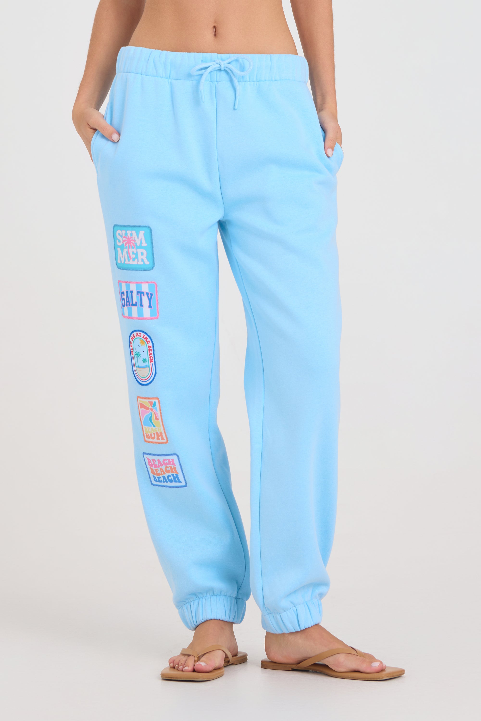 Tropical Blue Surf Wash Jogger W/ Patches