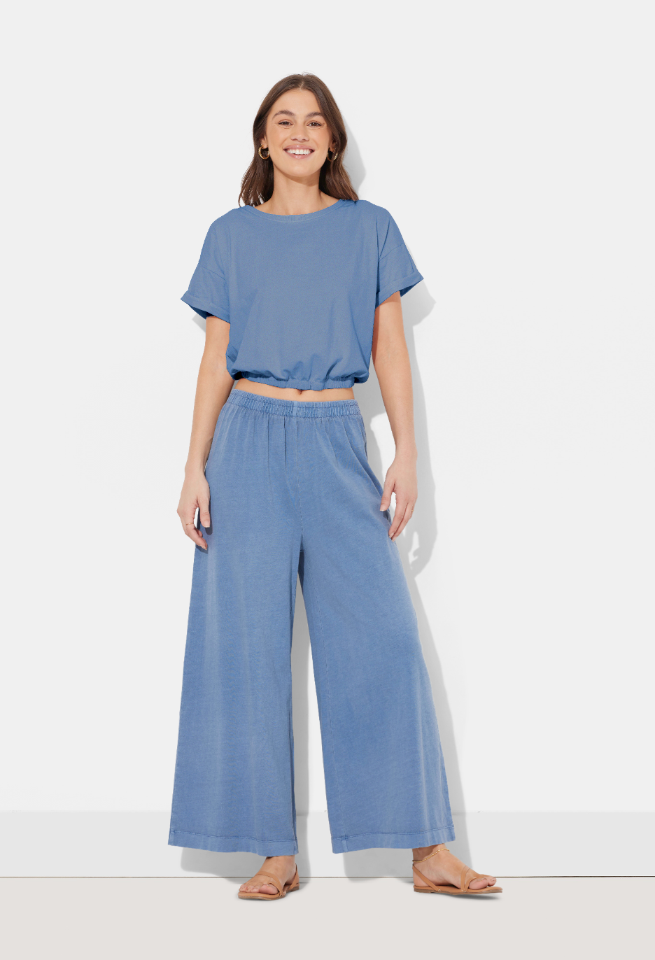 Blue Jean Washed Garment Dye Top