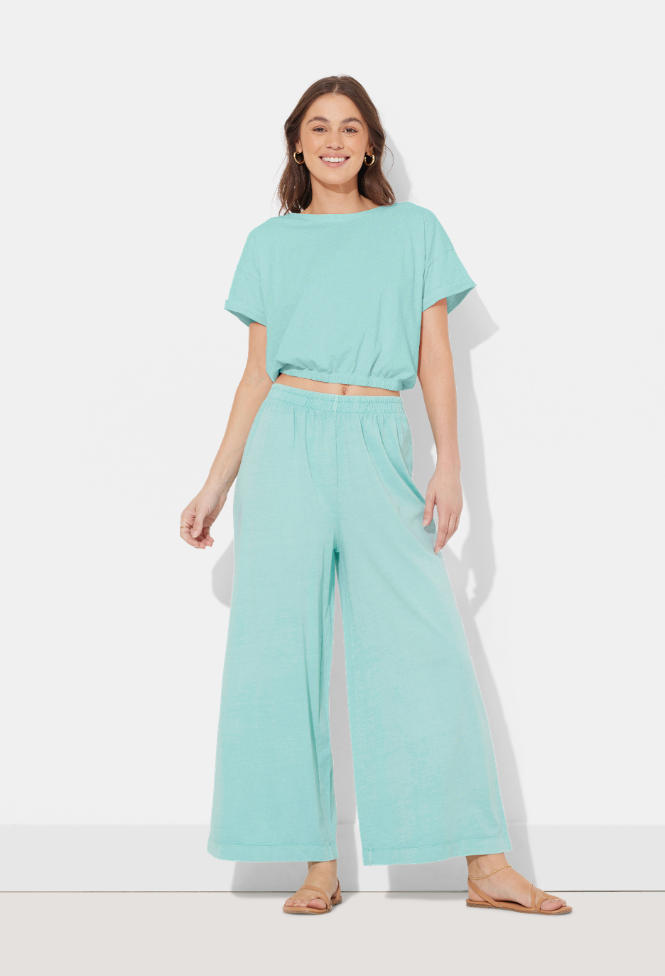 Waterfall Sage Washed Garment Dye Top