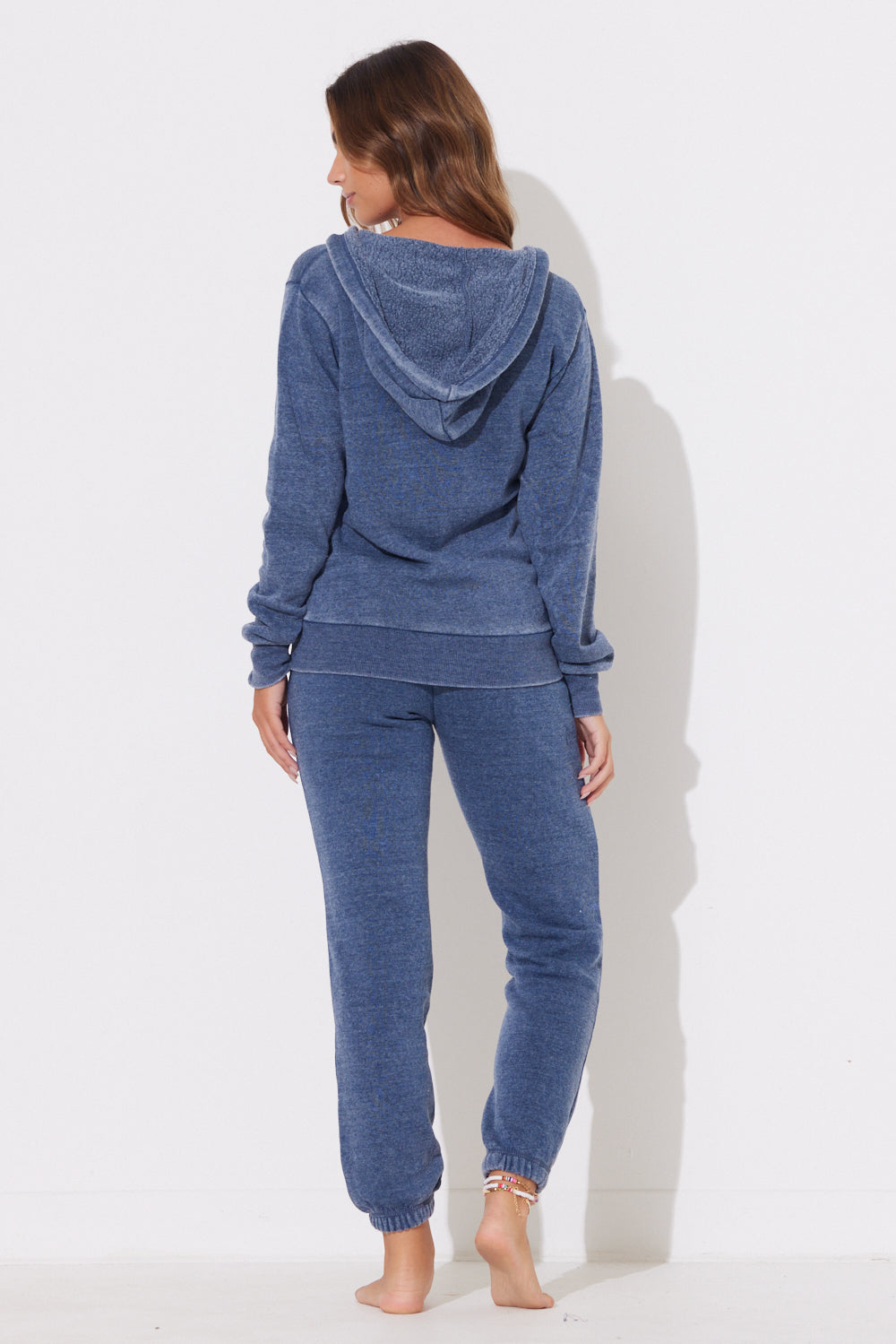 Deep Navy Burnout Scrunch Bottom Sweatpants w/ Wrap Cords