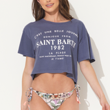 St Barth's Pigment Dye Cropped Tee