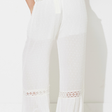 White Swiss Dot W/ Crochet Pant