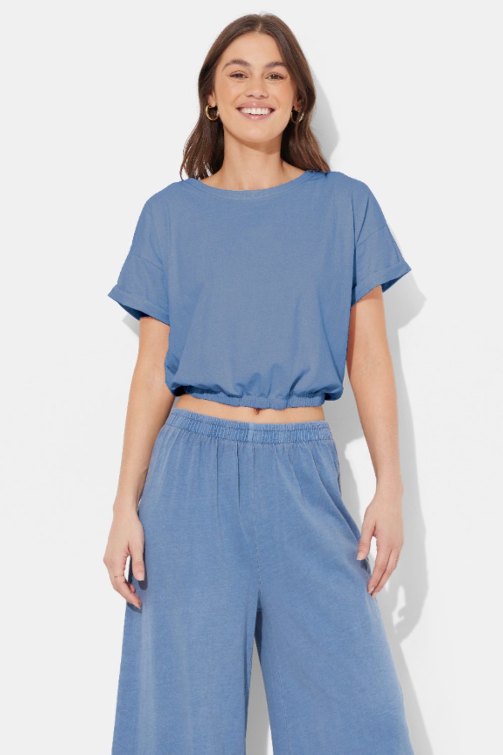 Blue Jean Washed Garment Dye Top