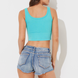 Washed Turquoise Seamless Tank