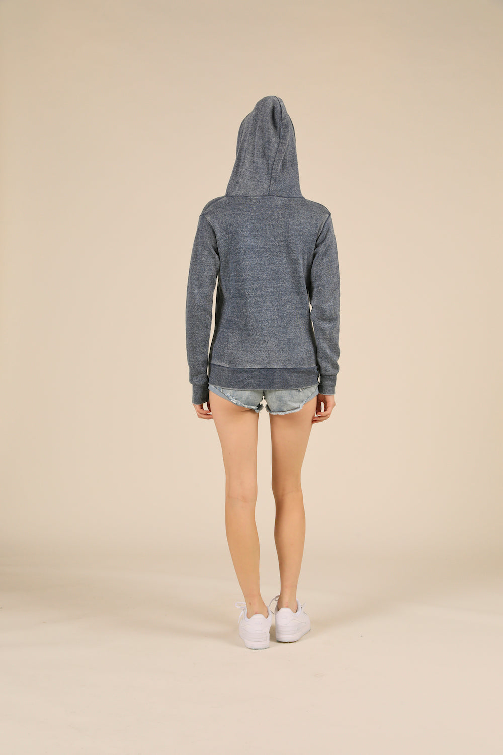 Deep Navy Burnout Zip Hoody