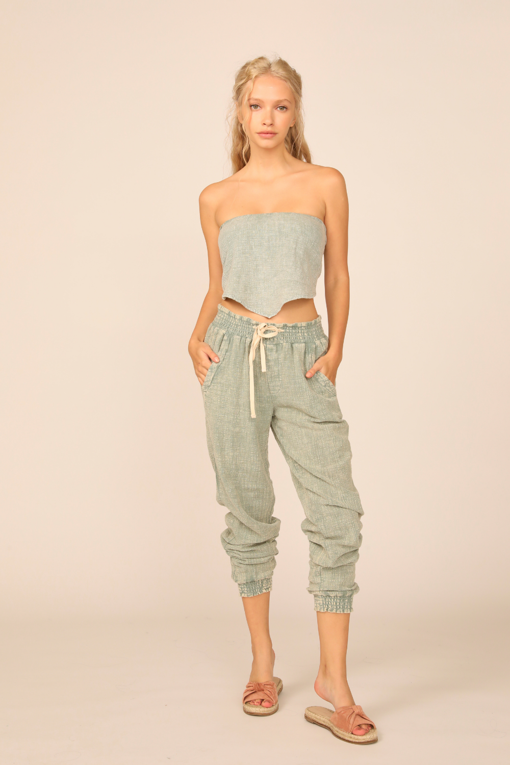 Sea Moss Washed Texture Handkerchief Top
