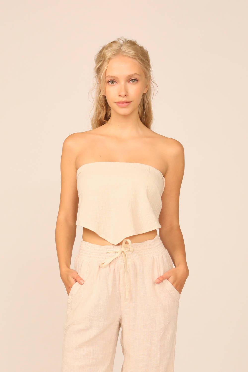 Sandstone Washed Texture Handkerchief Top
