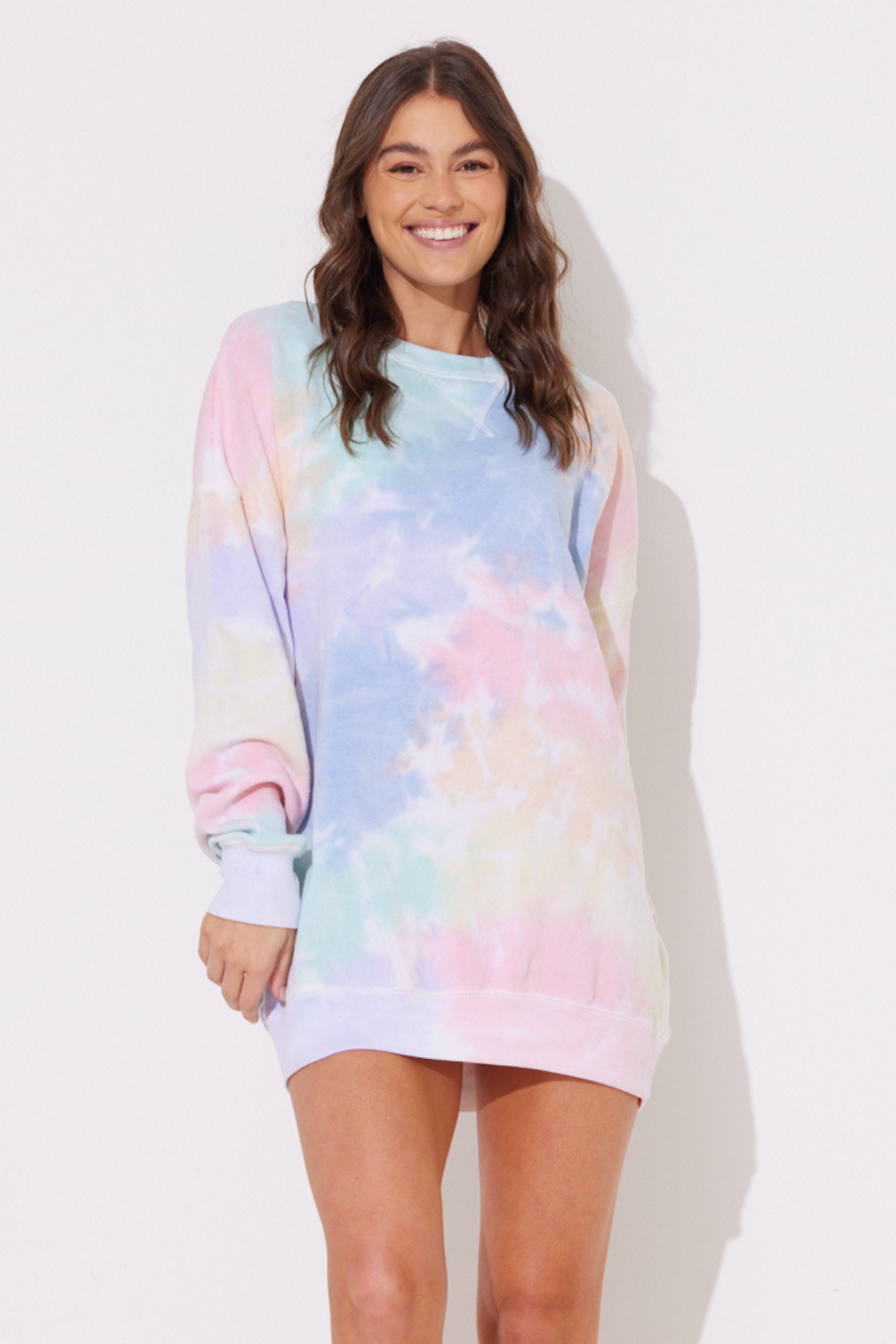 Tie dye sweatshirt sales dress