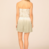 Summer White/Olive Dip Dye Crochet Dress