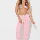 Blossom Pink Scrunch Bottom Sweatpants w/ Wrap Cords