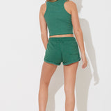 Hunter Green Heather Fleece Shorts