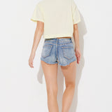 Soft Yellow Saltwash Cropped Tshirt