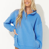 Sea Bright Blue Surf Wash Quarter Zip