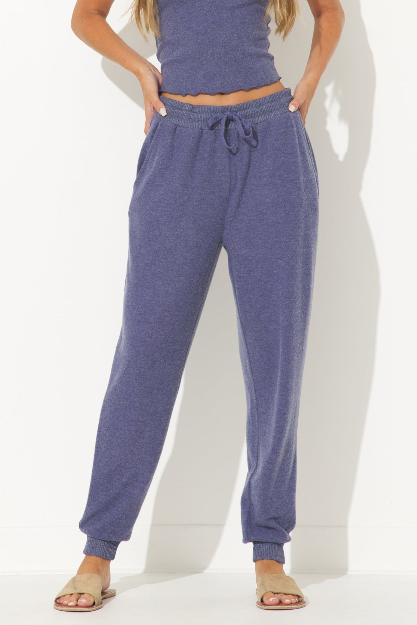 Heather Navy Hacci Jogger