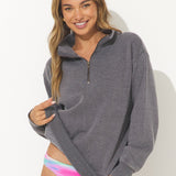 Burnout Fleece Quarter Zip - Steel Grey