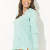 Burnout Fleece Hooded Sweatshirt - Minty Bay