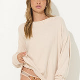 Summer Sand Ribbed Hacci Pullover Crew