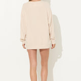 Summer Sand Ribbed Hacci Pullover Crew