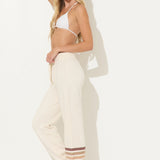 Coconut w/ Neutral Stripes Heather Fleece Stripe Jogger