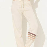 Coconut w/ Neutral Stripes Heather Fleece Stripe Jogger