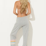 Heather Grey w/ Sunset Stripes Heather Fleece Stripe Jogger