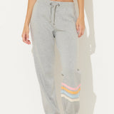 Heather Grey w/ Sunset Stripes Heather Fleece Stripe Jogger