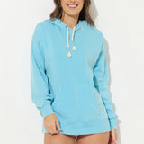 Bermuda Blue Burnout Fleece Hooded Sweatshirt