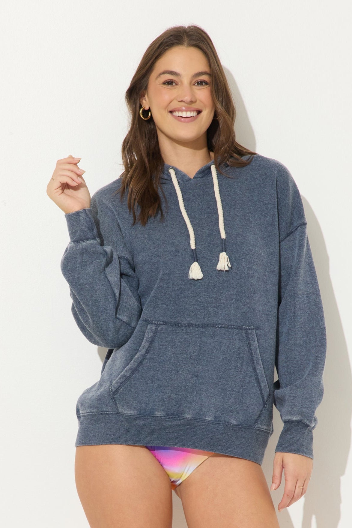 Burnout Fleece Hooded Sweatshirt - Deep Navy