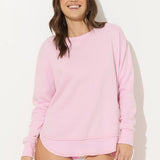 New Burnout Round Hem Crewneck - Palm Pink