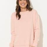 New Burnout Round Hem Crewneck - Island Peach