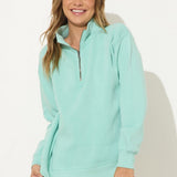 Burnout Fleece Quarter Zip - Minty Bay