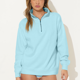 Burnout Fleece Quarter Zip - Bermuda Blue