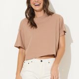 Cappuccino Salt Washed Crop Tee