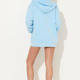 Tropical Blue Garment Dye Fleece Oversized Zip