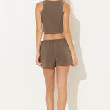 Brown Dye Fleece Shorts