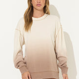 Coconut Caramel Tonal Dip Dye Crewneck