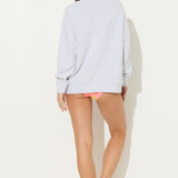 Ash Grey Ocean Texture Rib Crewneck