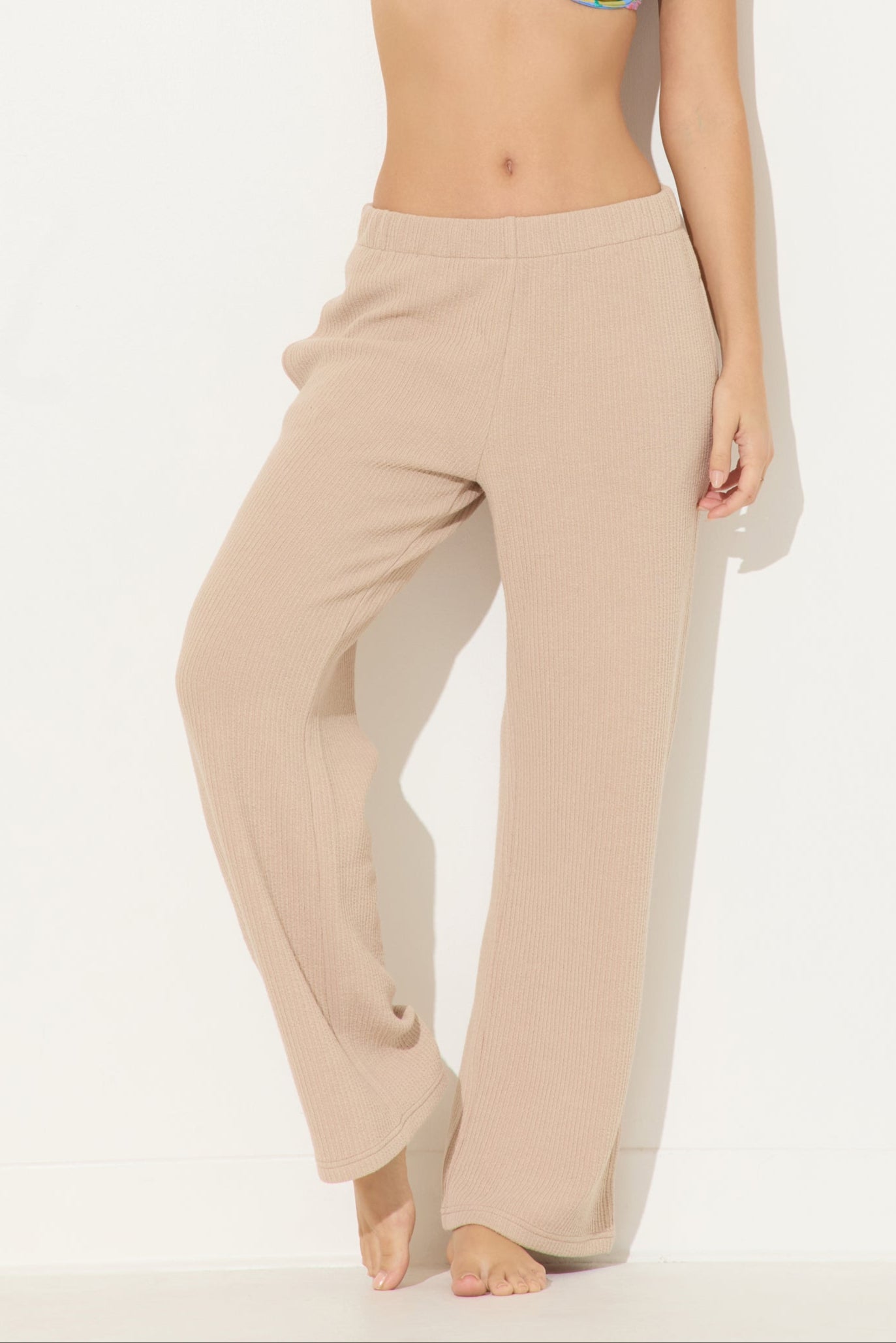 Warm Sand Texture Rib Cord Pants
