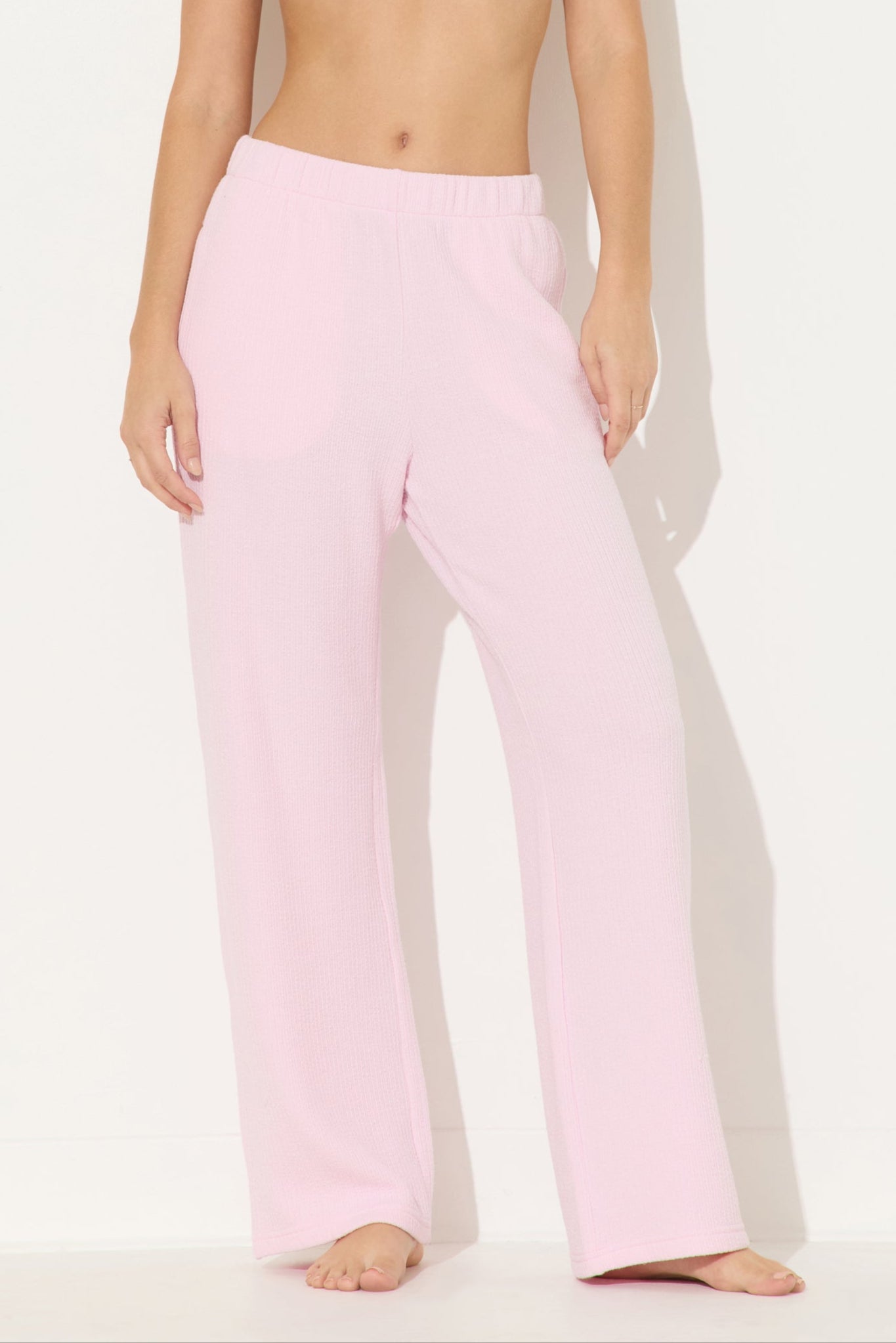 Paradise Pink Texture Rib Cord Pants